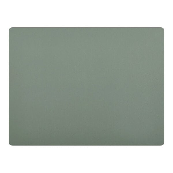 A rectangular, mint green mat with rounded corners and a smooth, vinyl-like surface.