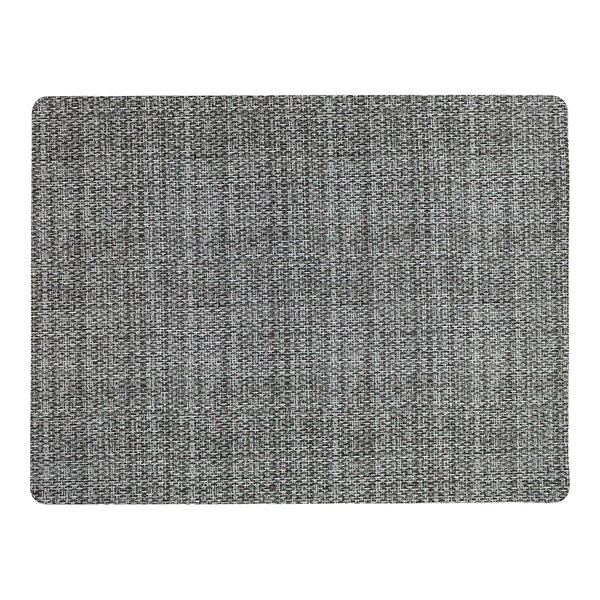 Davanti by Frieling Sterilla 17" x 13" Black Gray Rectangular Vinyl Placemat - 12/Case