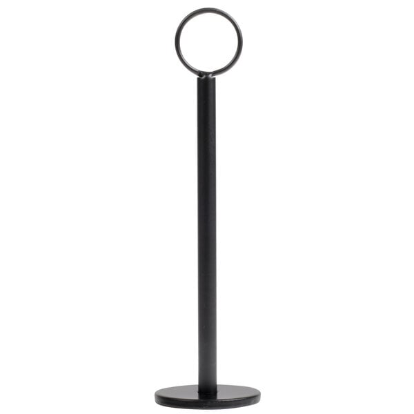 TableCraft 8" Black Flat Bottom Menu / Card Holder - 12/Case