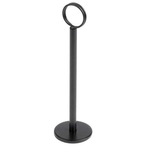 TableCraft 8" Black Flat Bottom Menu / Card Holder - 12/Case