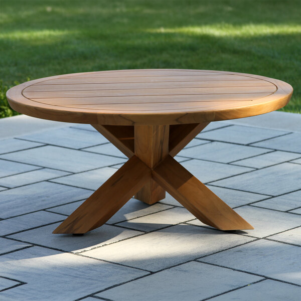 Outdoor Interiors Bronson 36" Round Teak Coffee Table