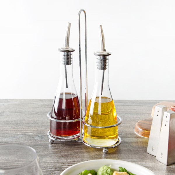 TableCraft Chrome-Plated Oil and Vinegar Bottle Pourer - 60/Case