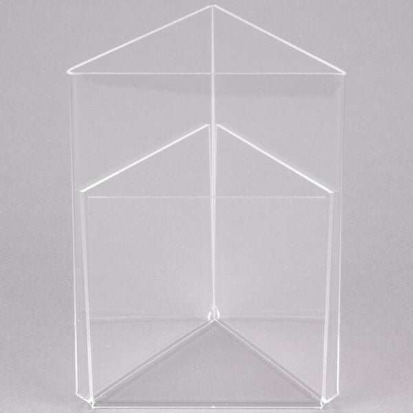 TableCraft 5" x 7" 3-Sided Acrylic Table Tent - 12/Case