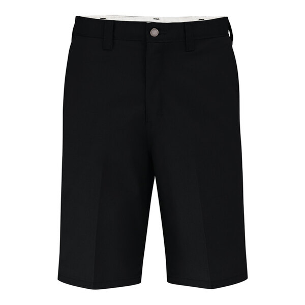 Dickies LR62 Men's Black Moisture-Wicking Flat-Front Shorts with Stain Release - Size 28