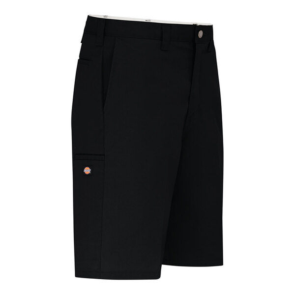 Dickies LR62 Men's Black Moisture-Wicking Flat-Front Shorts with Stain Release - Size 30