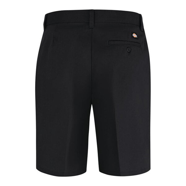 Dickies FR22 Women's Black Flat-Front Shorts with Stain Release - Size 10