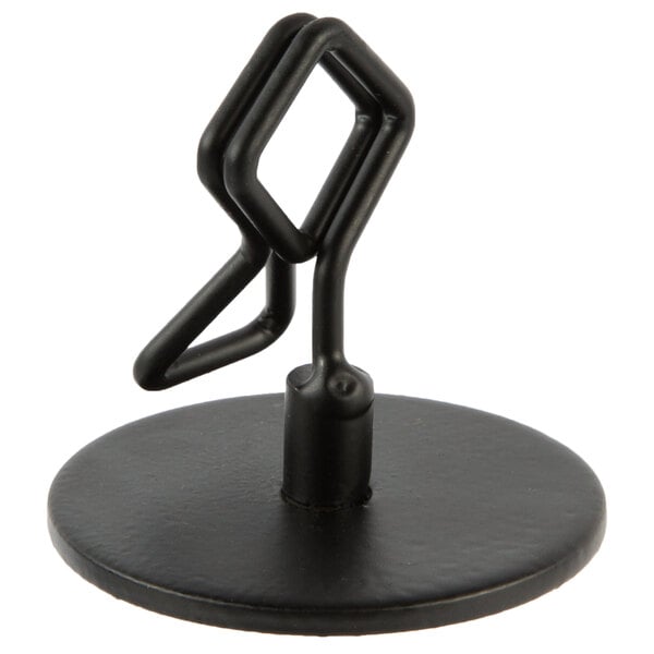 TableCraft 2" Black Metal Menu / Card Holder - 12/Case