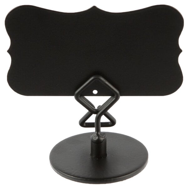 TableCraft 2" Black Metal Menu / Card Holder - 12/Case