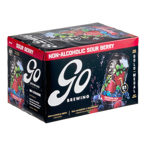 Go Brewing New School Non-Alcoholic Berry Sour 12 fl. oz. - 24/Case
