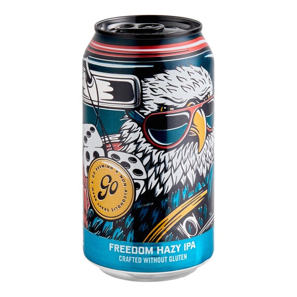 Go Brewing Freedom Non-Alcoholic Gluten-Free Hazy IPA 12 fl. oz. - 24/Case