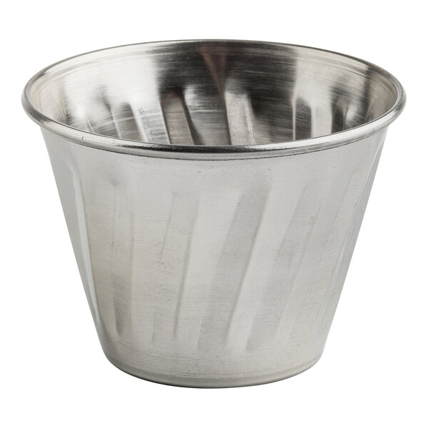 TableCraft 2.5 oz. Fluted Round Stainless Steel Ramekin - 12/Case
