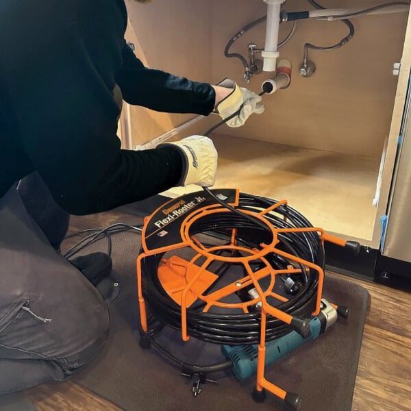 General Pipe Cleaners 107880 Flexi-Rooter Junior Drain Cleaning Machine with 50' x 1/4" Flexible Shaft Assembly and FRJR-CS Cutter Set