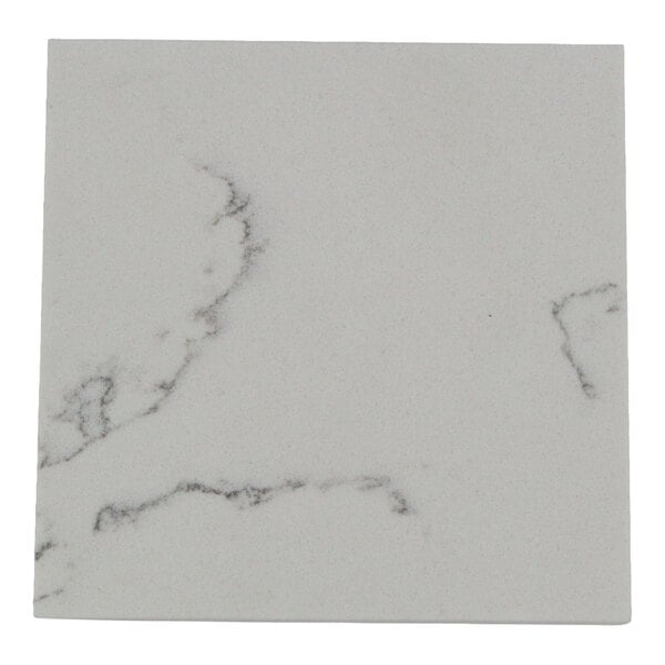 Art Marble Furniture 4" x 4" Carrera White Quartz Outdoor Table Top - Sample