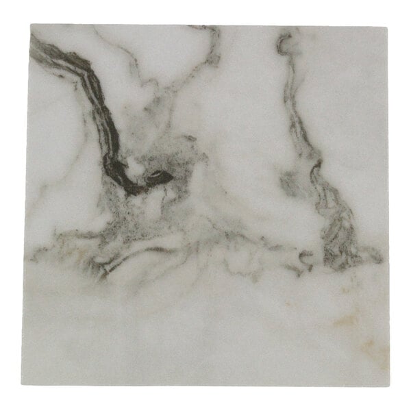 Art Marble Furniture 4" x 4" White Calacatta Sintered Stone Outdoor Table Top - Sample