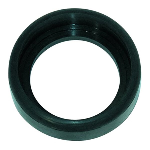 A black, circular rubber-like ring with a thick outer edge and a hollow center.