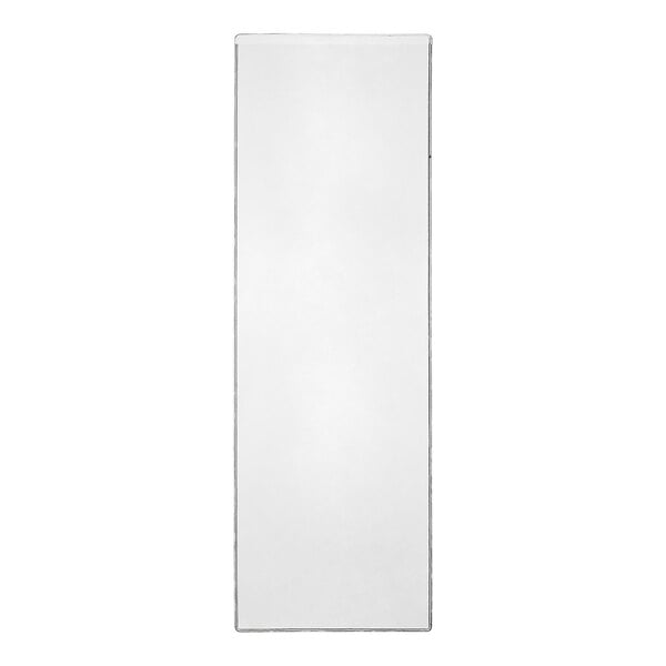A rectangular, clear, vertically oriented panel with a thin border, likely made of a transparent material.