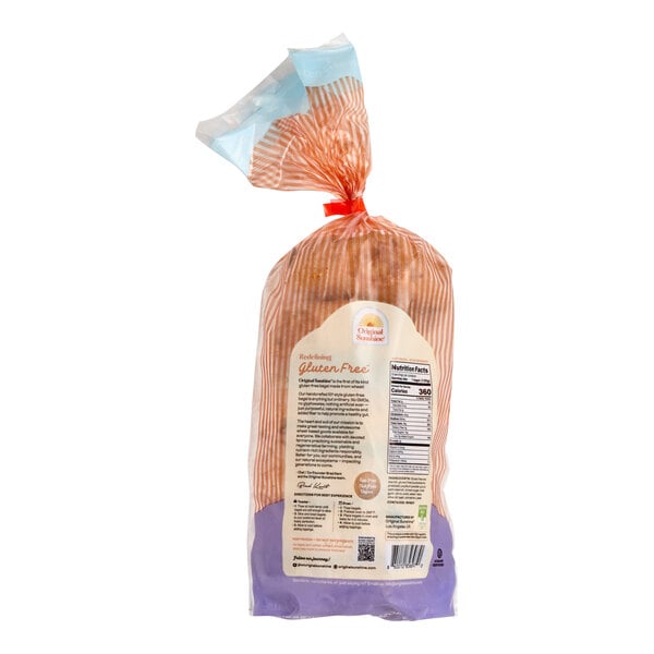 Original Sunshine Gluten-Free Cinnamon Raisin Bagel 4.6 oz. - 24/Case