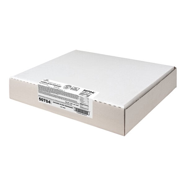 A plain white rectangular box with a product label on the side.