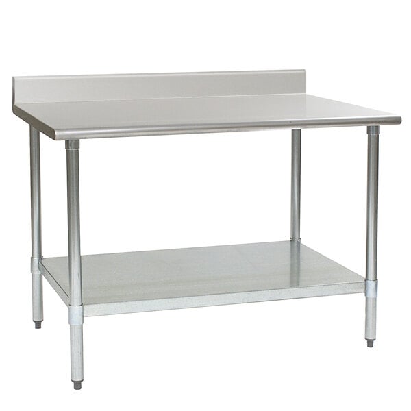 A Eagle Group stainless steel work table with undershelf.