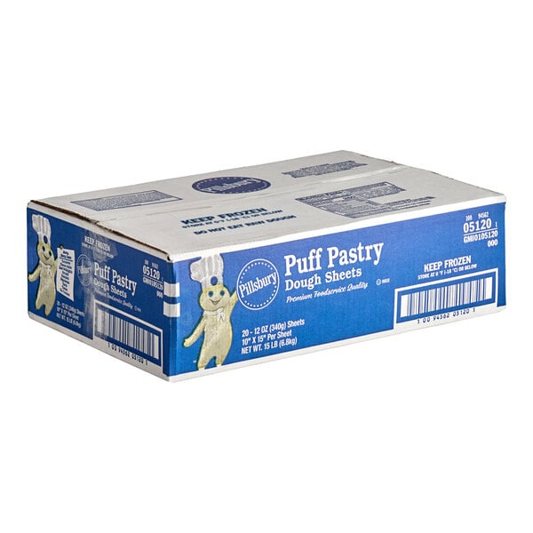 Pillsbury 10" x 15" Puff Pastry Dough Sheets 12 oz. - 20/Case