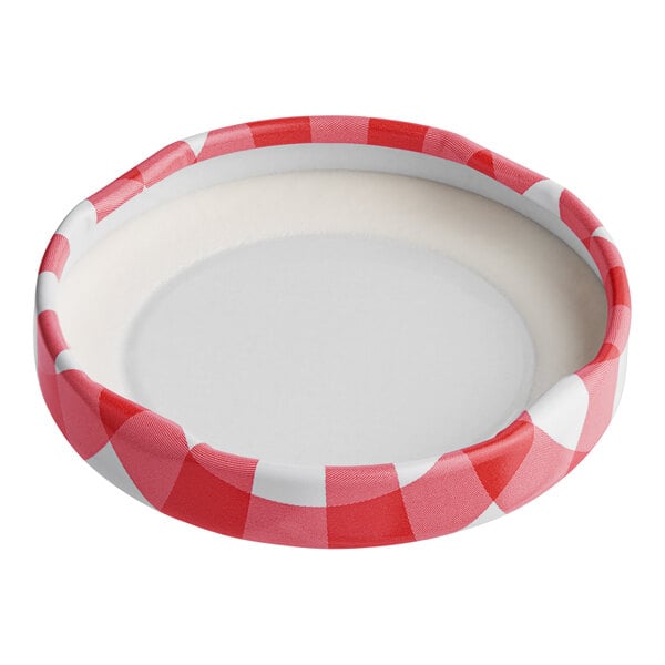 Acopa 1 7/8" Red Plaid Milk Bottle Lid - 72/Case
