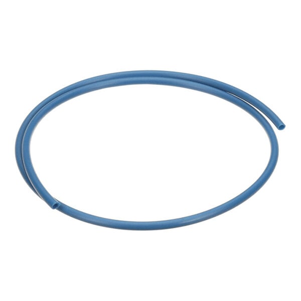 A coiled blue flexible tube with open ends, displayed on a white background.
