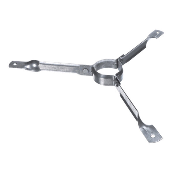 A metal bracket with three arms extending from a central circular ring, each arm ending in a flat tab with a hole for mounting.