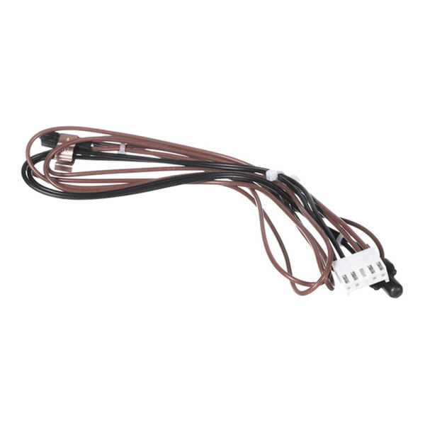 A bundle of brown and black wires with a white plastic connector and a small black sensor at the end.
