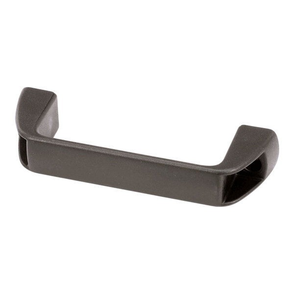 A black, rectangular plastic handle with rounded edges and two mounting ends.