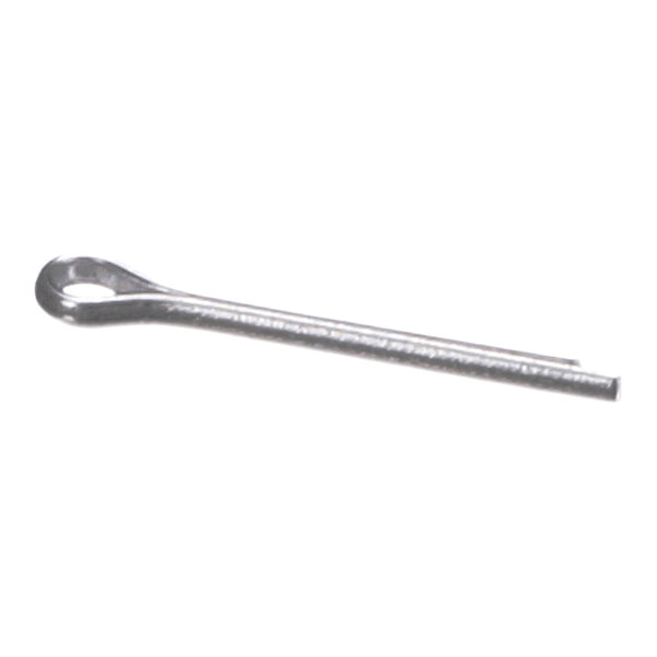 A single metallic cotter pin with a looped head and two prongs.