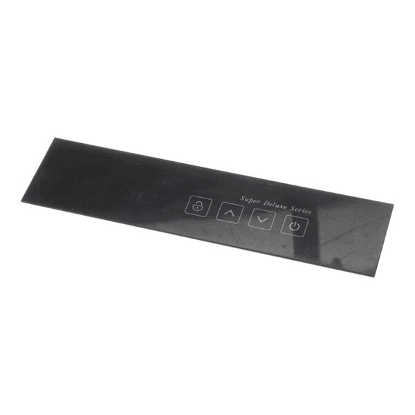 A rectangular black panel with five touch-sensitive buttons and the text 'Super Deluxe Series' visible on its surface.