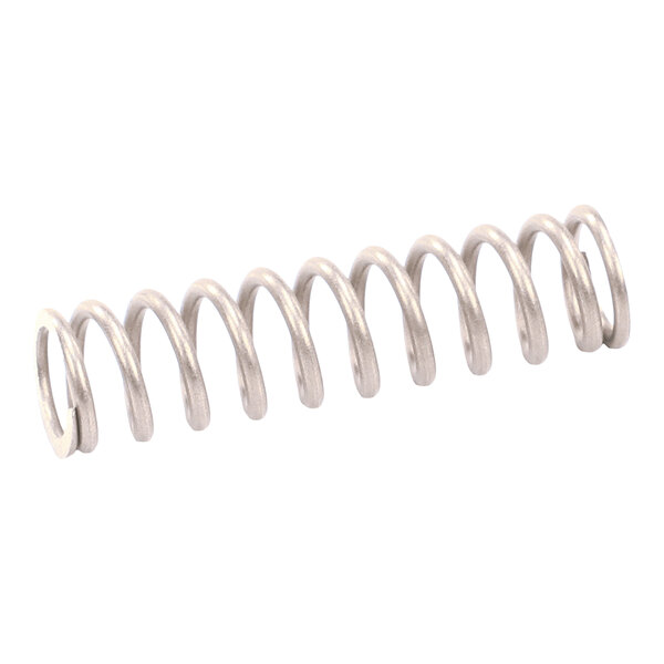 A metal coil spring with several loops, shown against a white background.