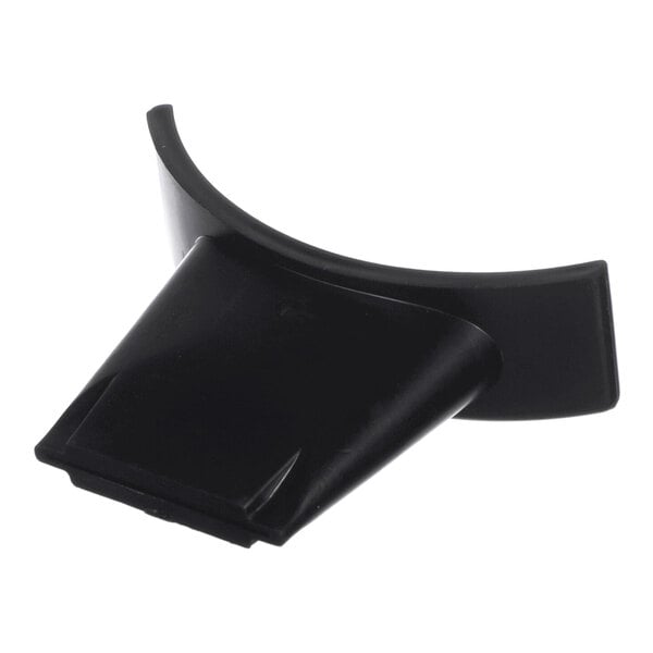 A black, curved plastic component with a wide, flat base and a rounded top edge.