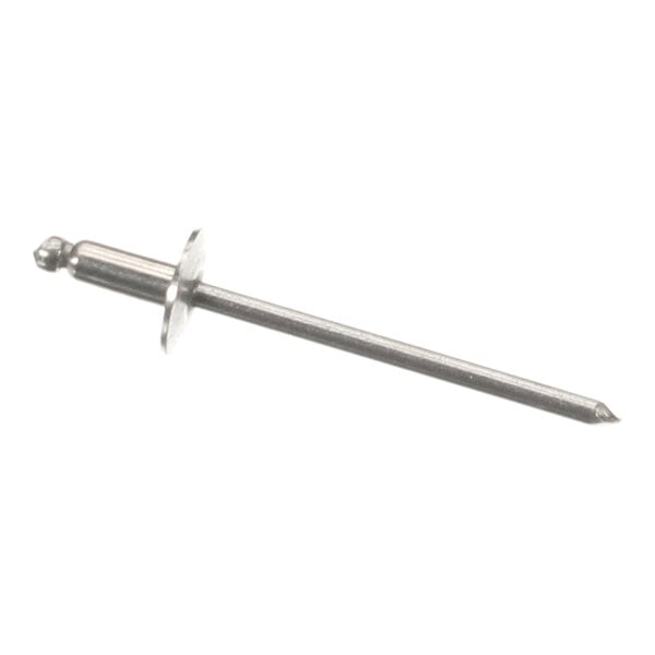 A single metallic rivet with a large flange and a pointed end, shown against a white background.