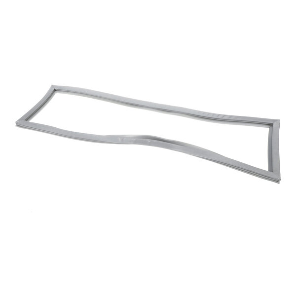 A rectangular, flexible gray gasket with a smooth surface, shown lying flat against a white background.