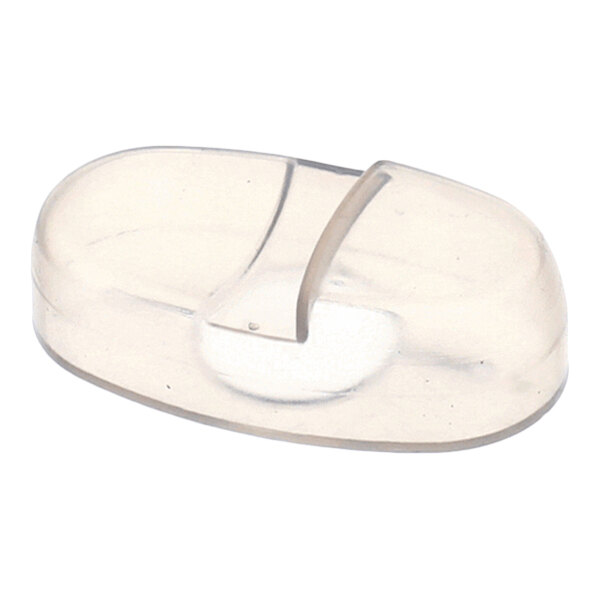 A transparent, oval-shaped plastic cover with a central slot, likely designed to fit over a switch.