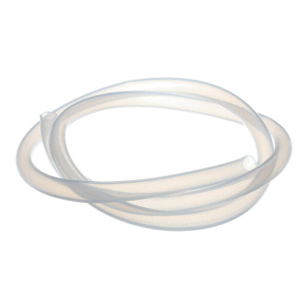 A coiled, translucent flexible hose with open ends, shown against a white background.