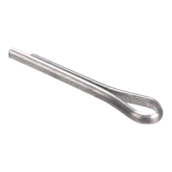 A metal cotter pin with a looped end and two straight prongs.
