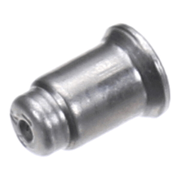A small, metallic, cylindrical component with a flared end and a central hole, likely used in a mechanical or gas-related application.