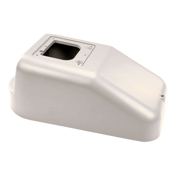 A rectangular, angled plastic or metal cover with a cutout and mounting holes, shown in a solid dark gray color.
