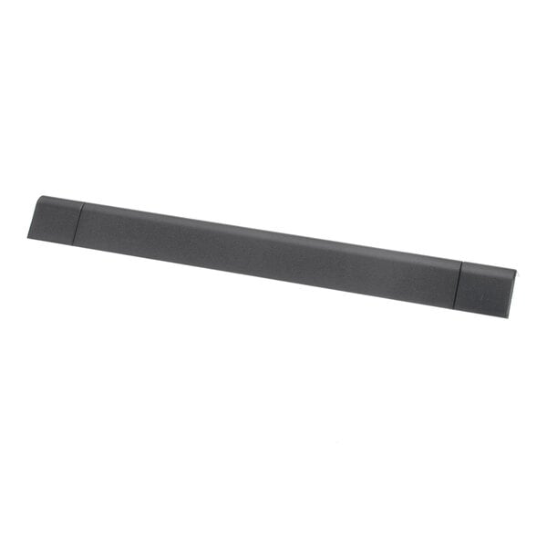 A long, narrow, black rectangular object with angled ends, photographed against a white background.