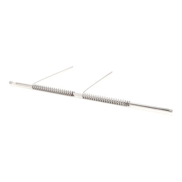 A metal rod with coiled springs and two perpendicular wire extensions, photographed on a white background.