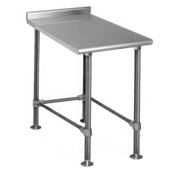 A stainless steel Eagle Group filler table with legs.