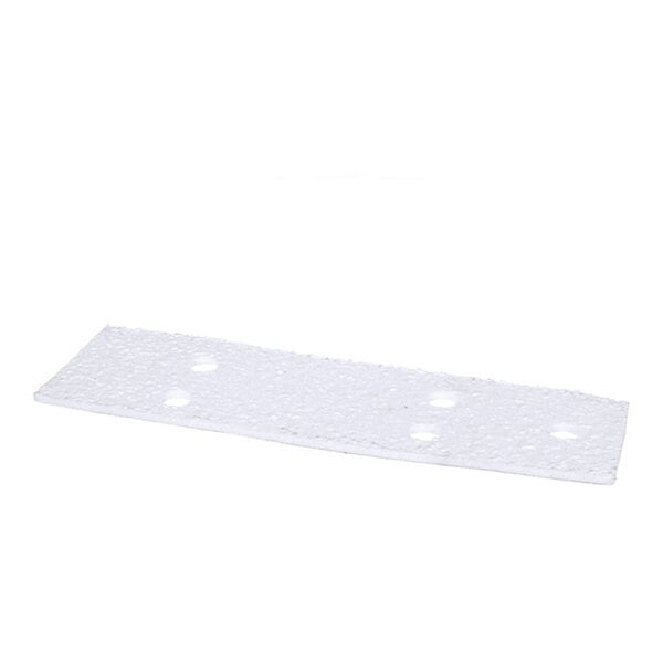 A rectangular, textured white panel with several evenly spaced holes.