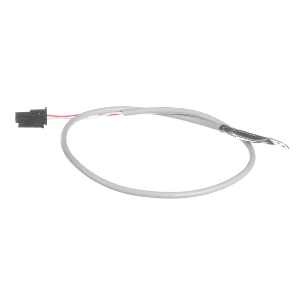 A gray cable with a black connector on one end and a metal probe on the other end.