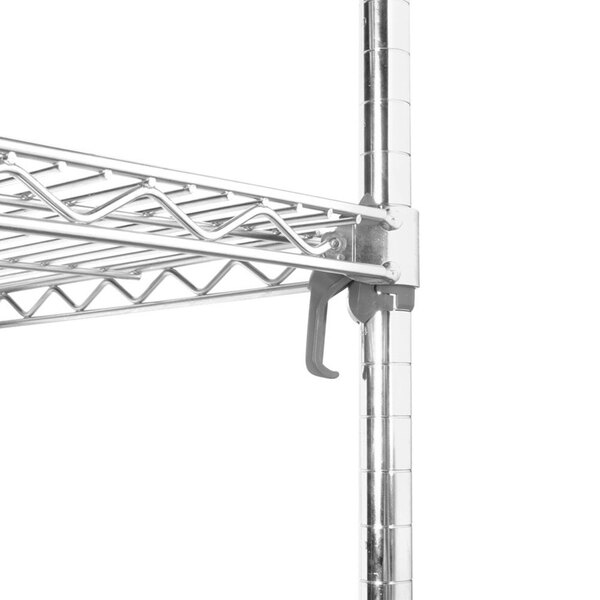 a close-up of a metal shelf