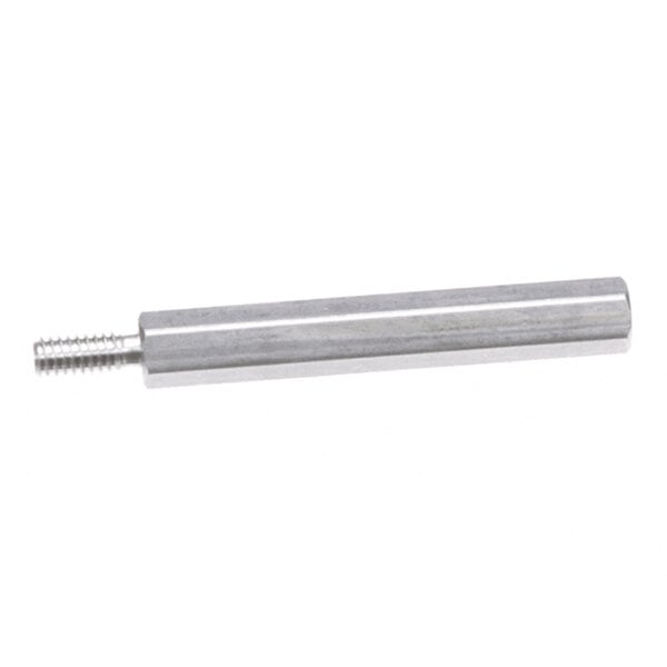 A metal hexagonal standoff with a threaded end, shown against a white background.