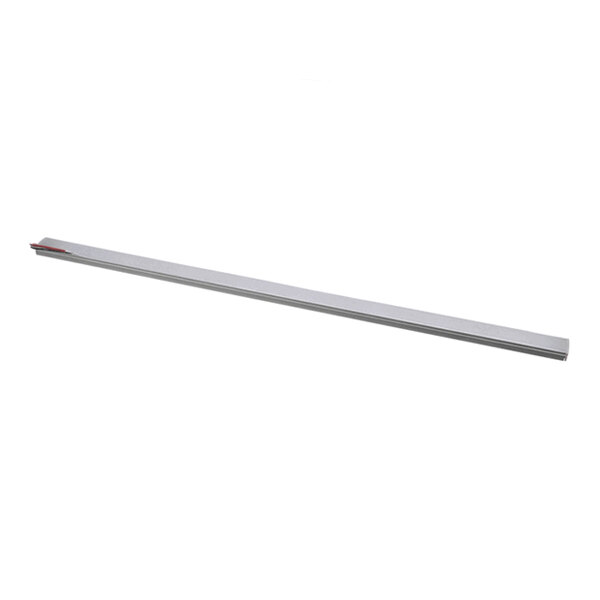 A long, narrow metallic bar with a slight groove running along its length, viewed against a white background.