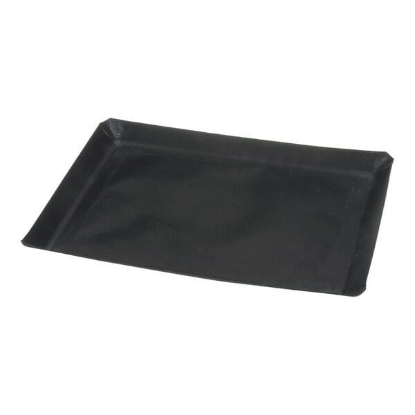 A rectangular black tray with slightly raised edges, shown on a white background.