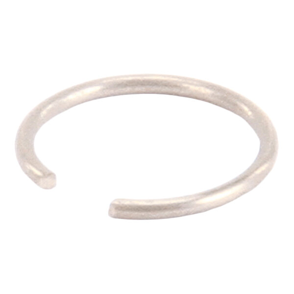 A metallic, circular open ring with a small gap, resembling a spring retainer.
